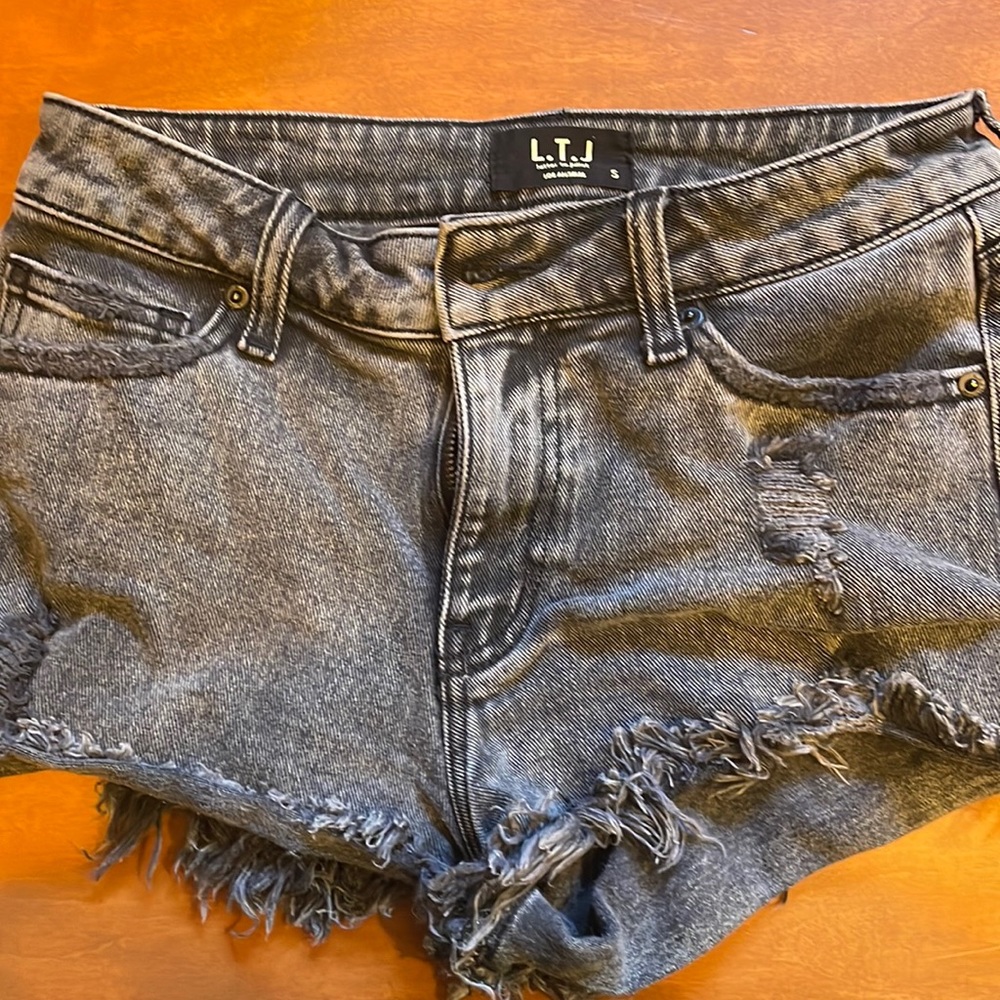 Black jean shorts